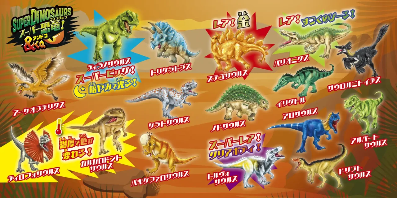 のびる恐竜おもちゃ「スーパー恐竜&Co.(アンドコ)」恐竜の種類