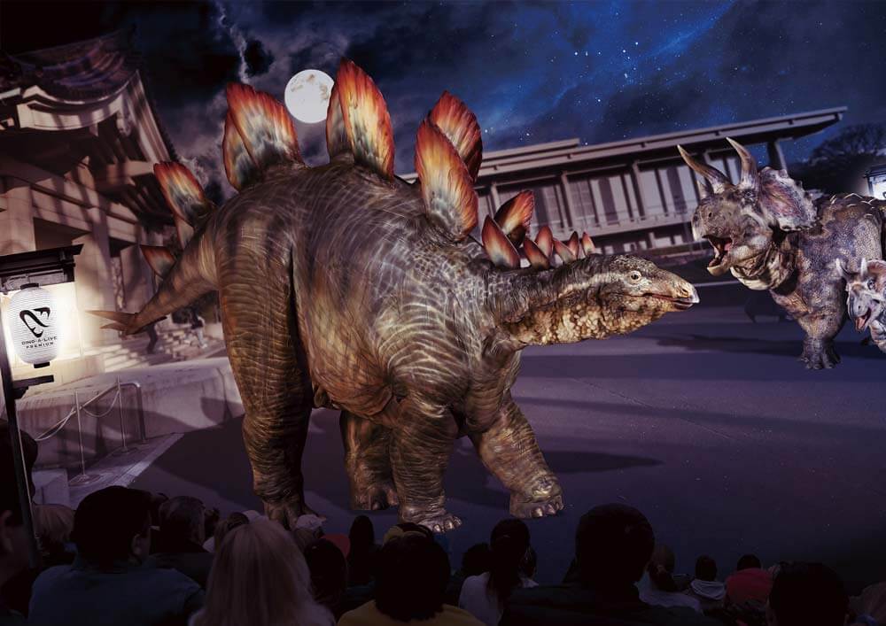 【恐竜大夜行】DINO-A-LIVEの恐竜が2024年秋、上野・東京国立博物館でナイトパレード！