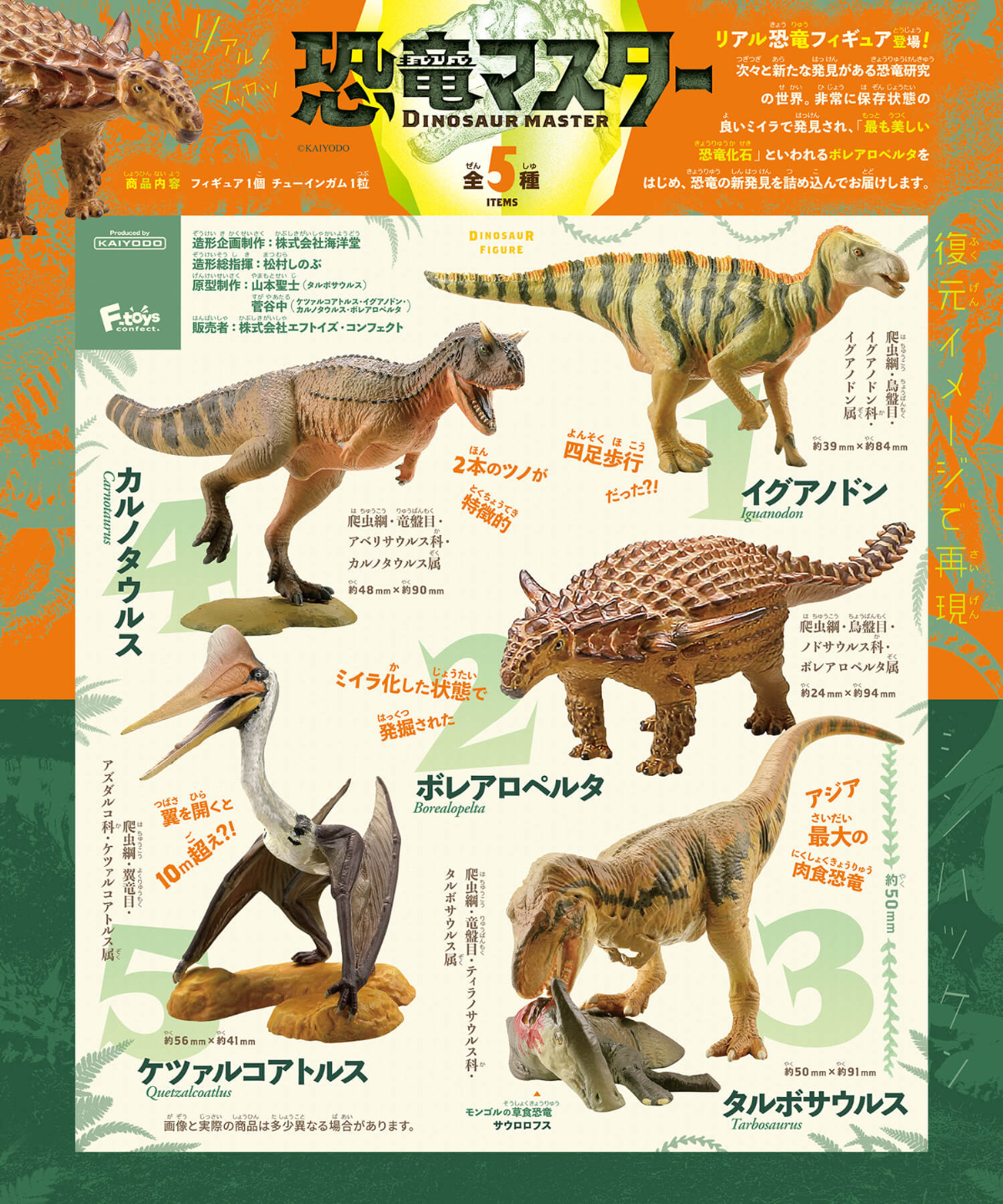 本格恐竜食玩フィギュア「恐竜マスター」第2弾